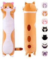 MDXMY Long Stuffed Cat Plush Pillow Cute Cat