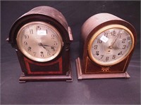 Two vintage dome-top striking clocks: a 10 1/2"