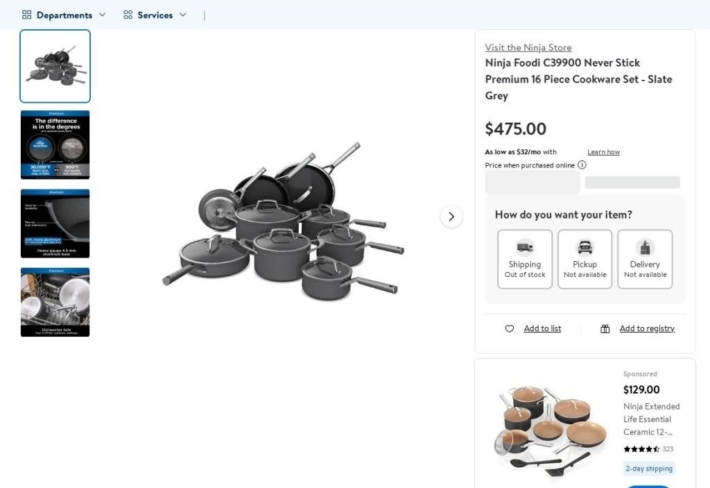 N6660  Ninja Foodi Never Stick Cookware Set