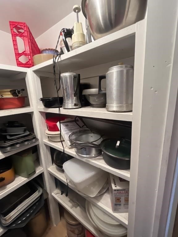 pantry shelves on right all kitchen items