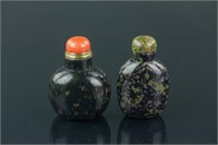 2 Pc Chinese Agate Snuff Bottles