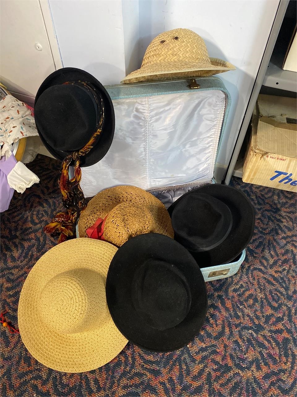 Vintage Hats and Suitcase