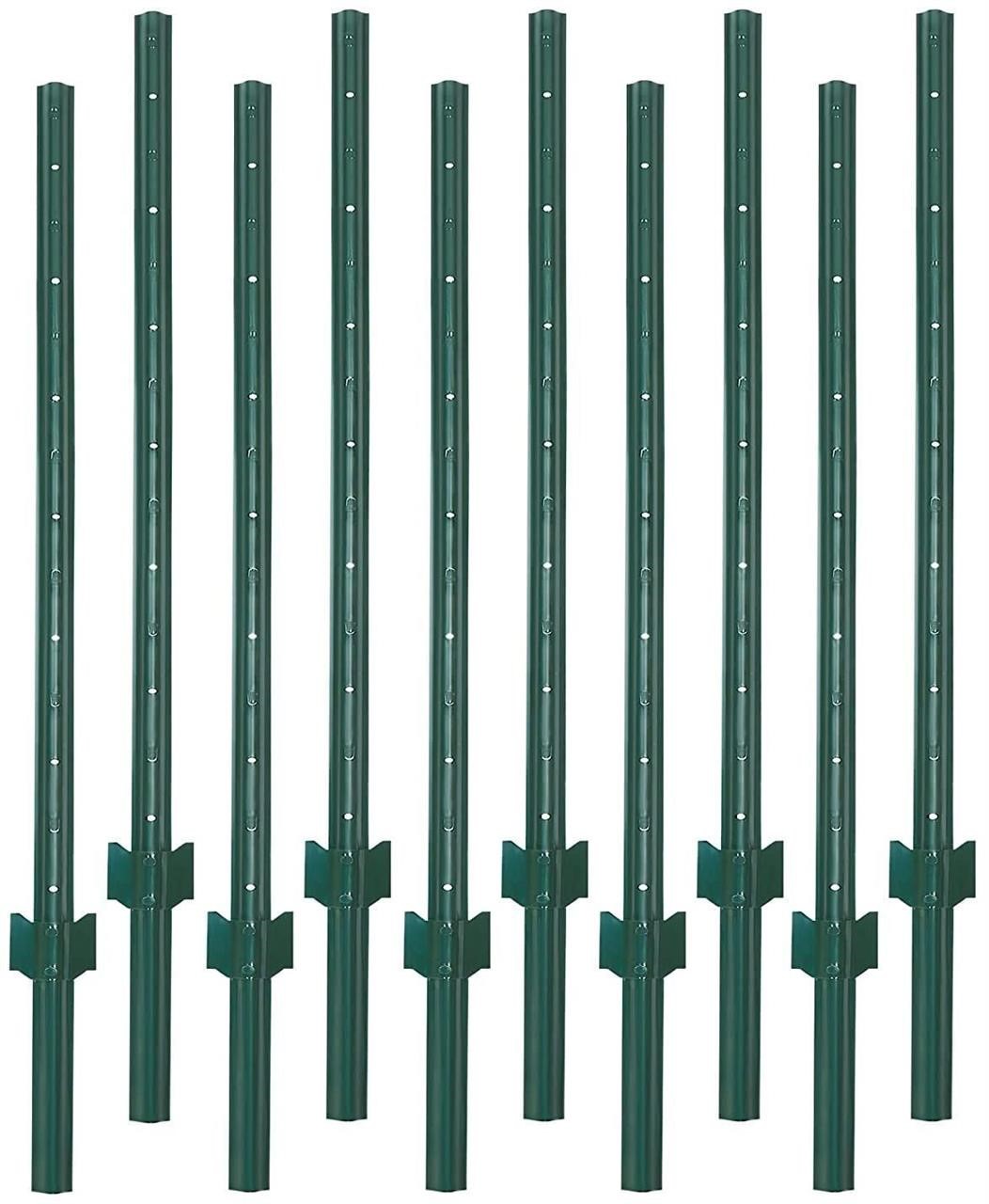 10 PACK 5 Foot Metal Fence Posts