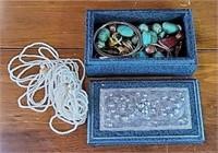 Trinket Box w/Jewelry Contents