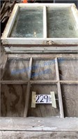VINTAGE WOOD FRAME WINDOW SASHES FIVE PIECES