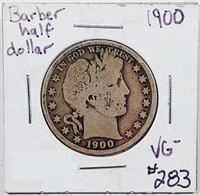 1900  Barber Half Dollar   VG