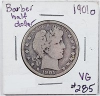 1901-O  Barber Half Dollar   VG