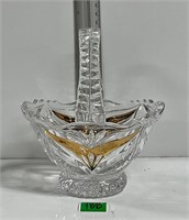 Vtg Bleikristall Lead Crystal Gold Basket AnnHutte