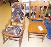 Wood Chair and wood rocking chair