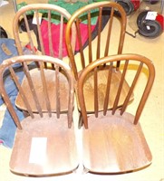 4 wood childs chairs
