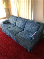 Blue Cloth Couch with Hide A Bed