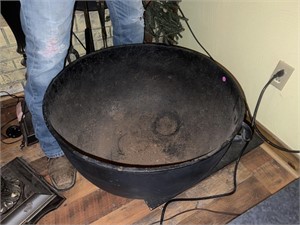 Very Large Cast Iron Kettle 26" wide