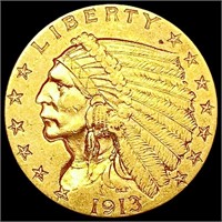 1913 $2.50 Gold Quarter Eagle CLOSELY