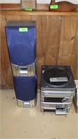 AIWA STACKING STEREO SYSTEM W/ SPEAKERS- TURNS ON