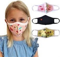 Kids Fabric Face Mask For Girls, 3 pack