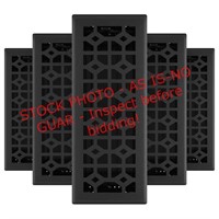 Imperial 4x12in Black Iron Floor Registers, 5 pack