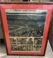 Framed 1944 World Series opener newspaper 20x26