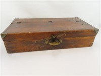 Primitive Wooden Chest w/Brass Hardware