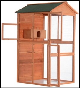 XL 76” Outdoor Wooden Bird Aviary Cage & Nest Box