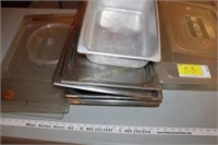 Stainless warming and plastic tubs w/lids