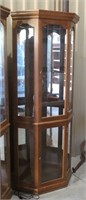Corner Curio Cabinet w/Glass Front/Sides.