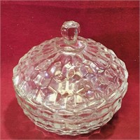 Covered Glass Candy Dish (Vintage)