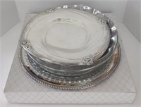 Various Glass & Silver-Toned Serving Plates