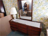 2 Pcs-9 Drawer Dresser w/Mirrors, 5 Drawer Chest