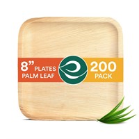 ECO SOUL Compostable 8 Inch Palm Leaf Square Plate