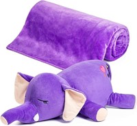 Weighted Elephant Plush & Non-Weighted Blanket