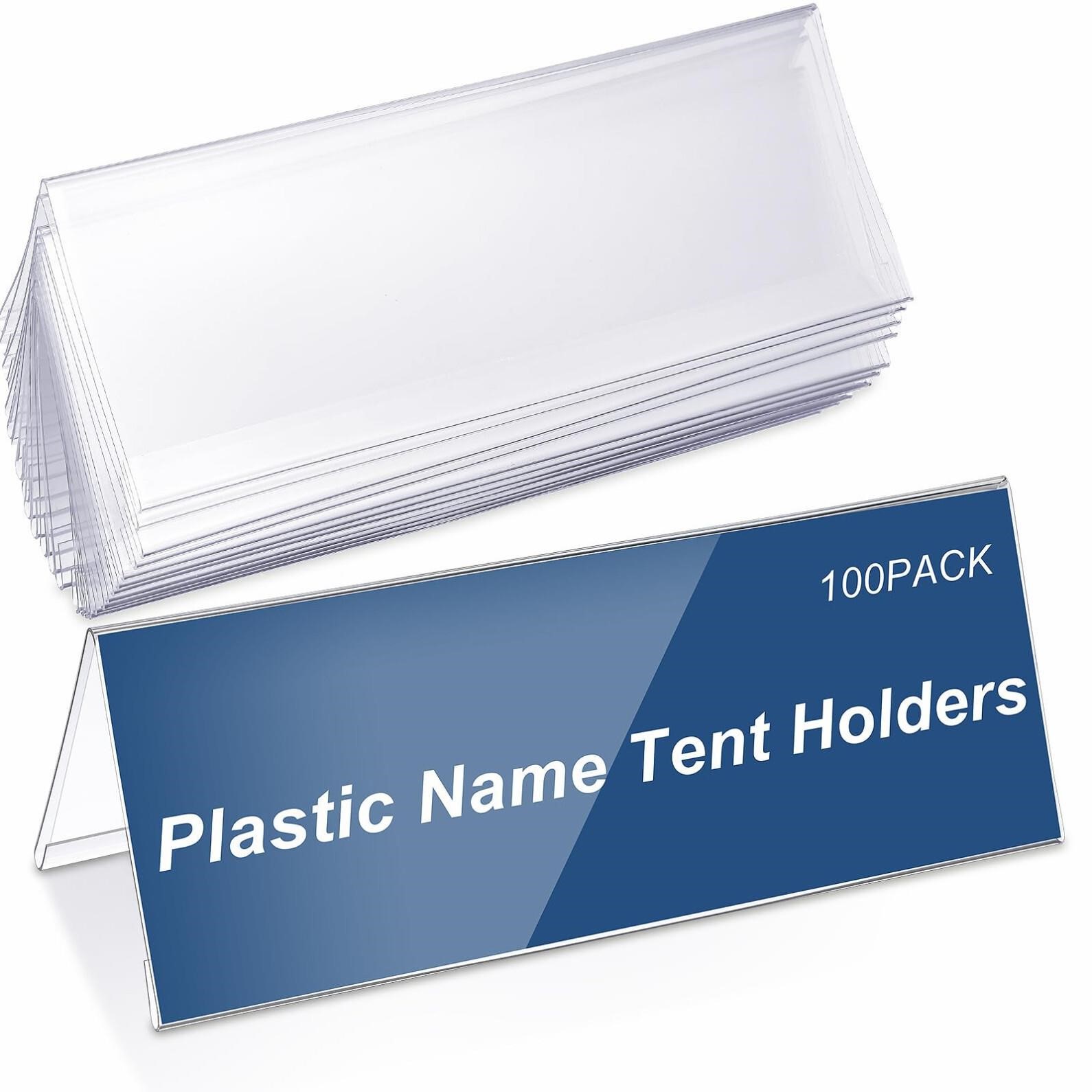 Clear Plastic Name Tent Holders 11" x 4.25" Acryli