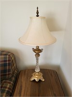 Crystal & Metal Table Lamp with Shade