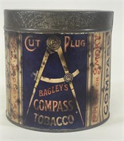 Bagley's Compass Tobacco Paper Label Tin