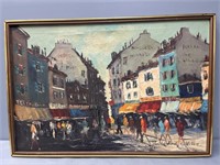 Paris Scene Oil Painting circa 1960’s