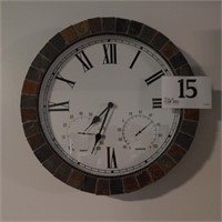 WALL CLOCK WITH THERMOMETER & HUMIDITY GAUGE 16