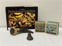 Shot Gun Shell Boxes, Powder Horns & Book