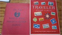 World stamp albums, partially filled