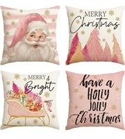 (new)AVOIN colorlife Pink Christmas Stripes Santa
