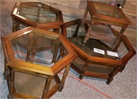 4 pc Glass Top Tables