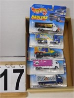 5 Hot Wheels Car Hauler Includes Hershey Kiss