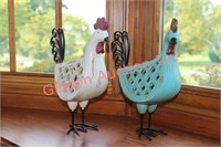 Pair of Decorative Roosters