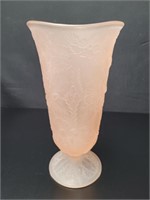 pink satin glass footed vase