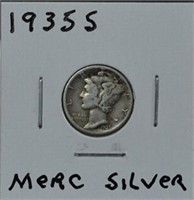 1935 S Mercury Silver Dime