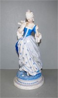 Large Continental porcelain lady & dove figurine