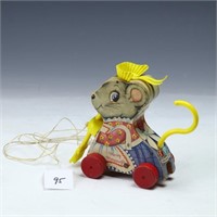 Vintage Fisher Price  1962 Merry Mouse wife Pull A