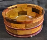 10 1/2" Segmented Wooden Bowl