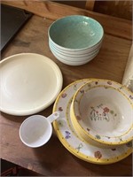 2/3 cup, better homes and garden bowls, 3 plates,