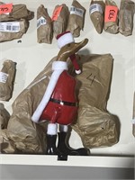 Lot of (3) Vintage Wooden Duck Figurines in Santa
