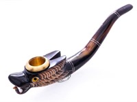 Hand Carved Cowbone Dragon Pipe - Origin Bangkok