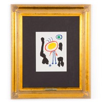 Joan Miro. "Femmes et Oiseaux Devant la Nuit"